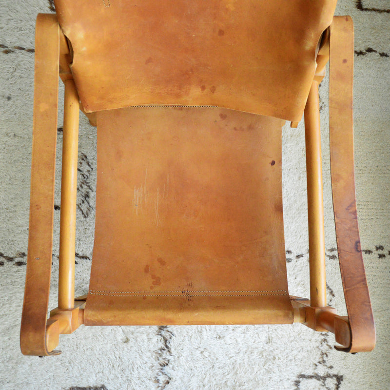 Wilhelm Kienzle Leather Safari Chair for Wohnbedarf