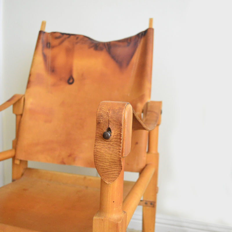 Wilhelm Kienzle Leather Safari Chair for Wohnbedarf