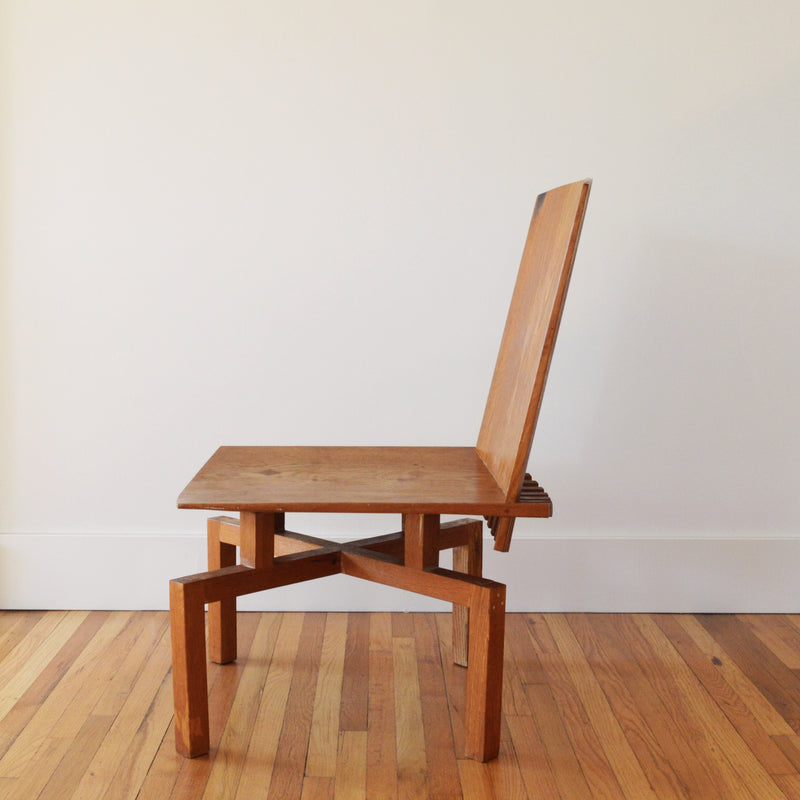 Studio Craft Solid Oak Lounge Chair by Berthold Schwaiger