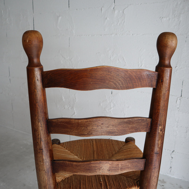 French Rush and Oak Chair