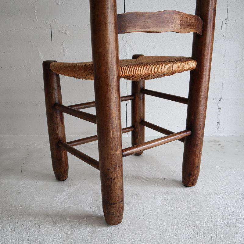 French Rush and Oak Chair