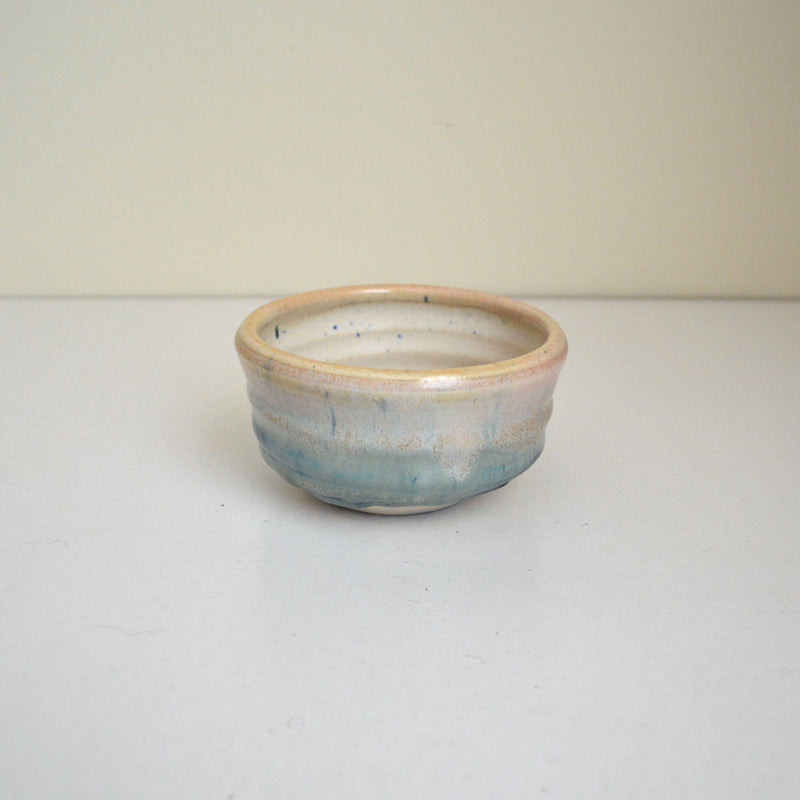 George Roby Light Beige and Teal Handcrafted Bowl