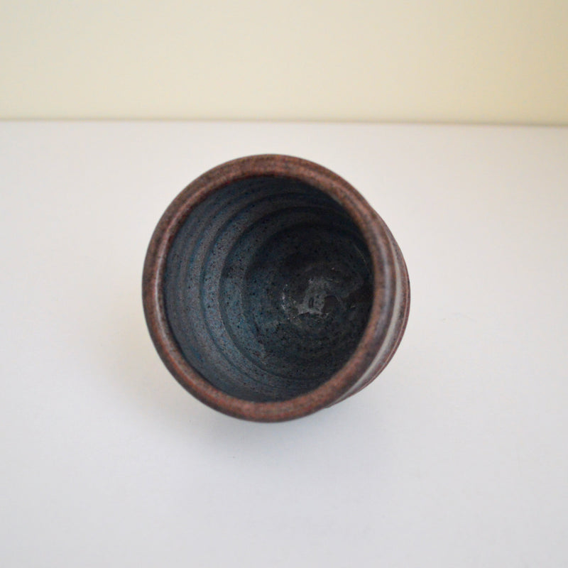 George Roby Handcrafted Blue Ridged Mug - inside view