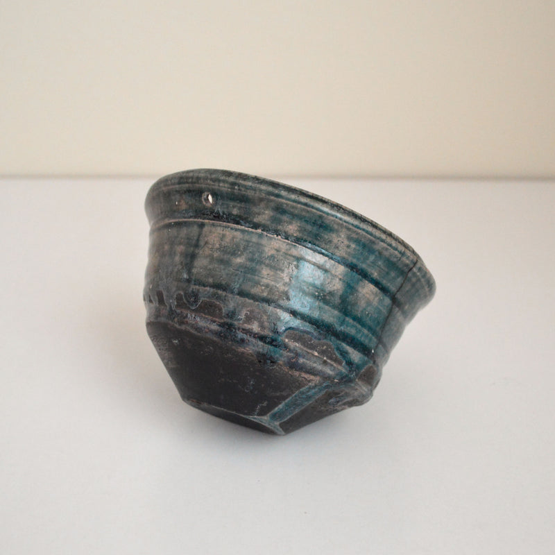 George Roby Dark Blue Asymmetrical Ridged Bowl