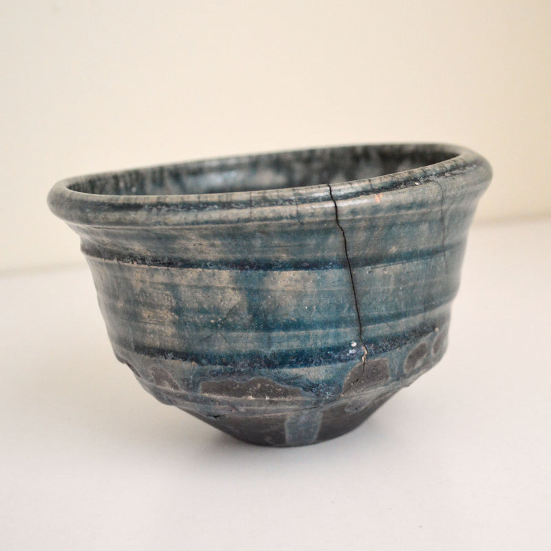 George Roby Dark Blue Asymmetrical Ridged Bowl