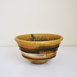 George Roby Mustard and Brown Ceramic Bowl