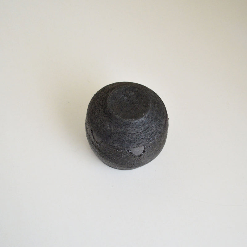 George Roby Textured Black Raku Pottery Vase