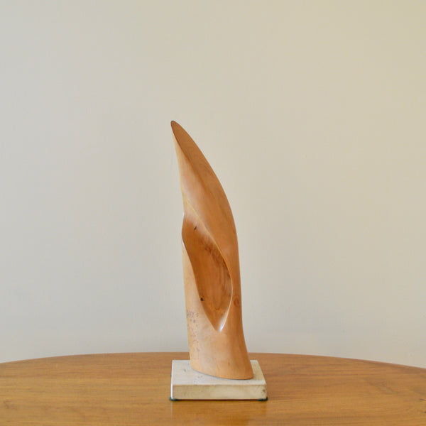 Vintage Abstract Maple Wood Sculpture by Les Kleinberg