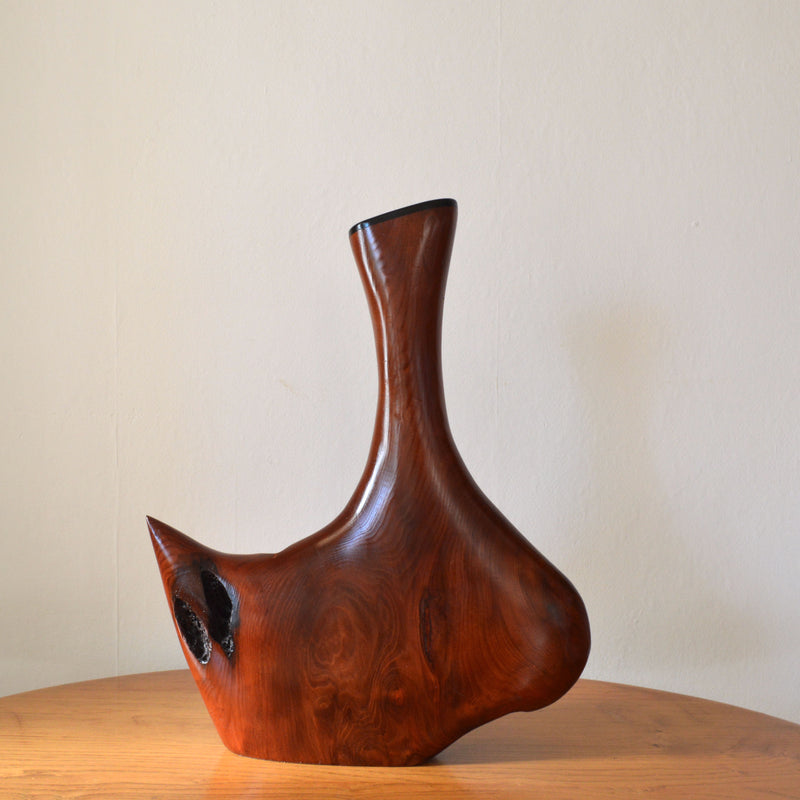 Monumental Vintage Hand Carved Sculptural Bud Vase