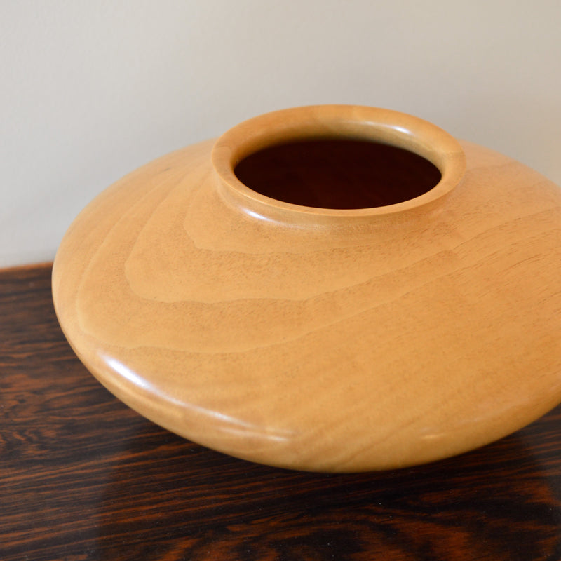 Vintage Studio Craft Hand Turned Persimmon Wood Vase