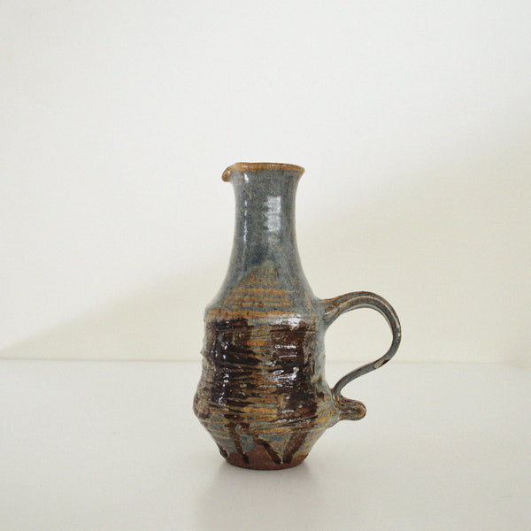 Vintage American Studio Craft Blue and Brown Textured Decanter