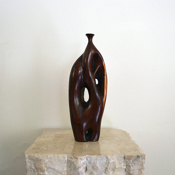 Mexican Tornillo wood bud vase by Bob Womack