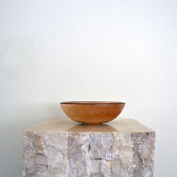 Vintage maple wood turned bowl by Joe Wells side view