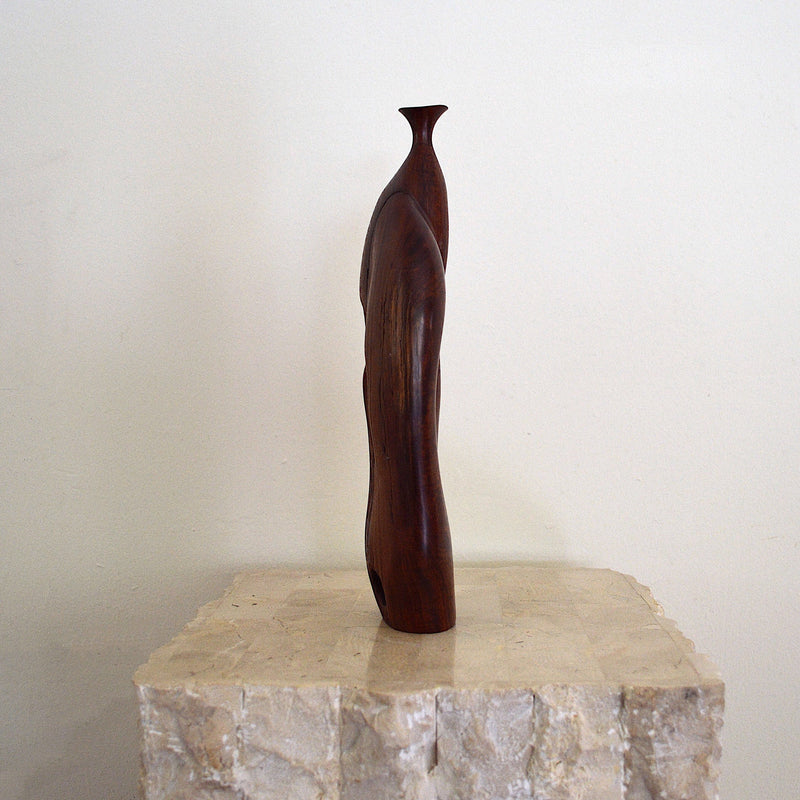 Handcrafted Tornillo wood by Bob Womack vessel side view