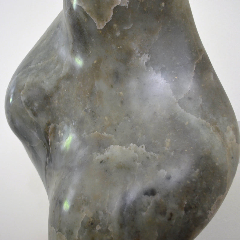 "Torso" soapstone sculpture close up view of soapstone texture