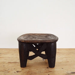 Hand carved solid wood African Nupe stool