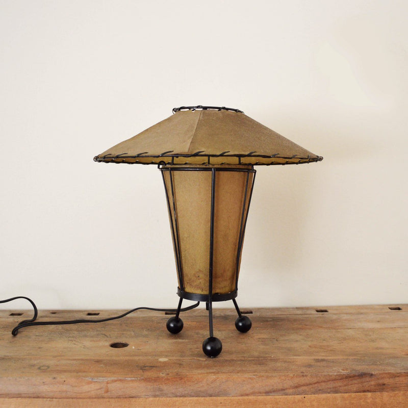 vintage parchment shade tripod desk lamp after Tony Paul 