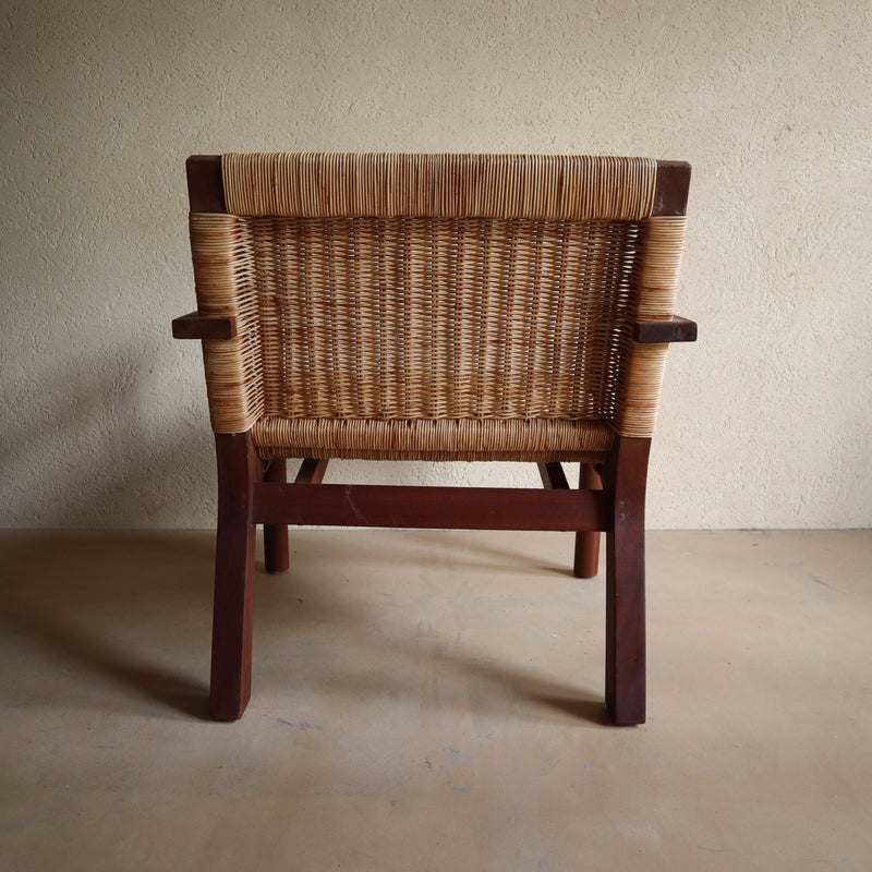 Vintage Handmade Wood Armchair