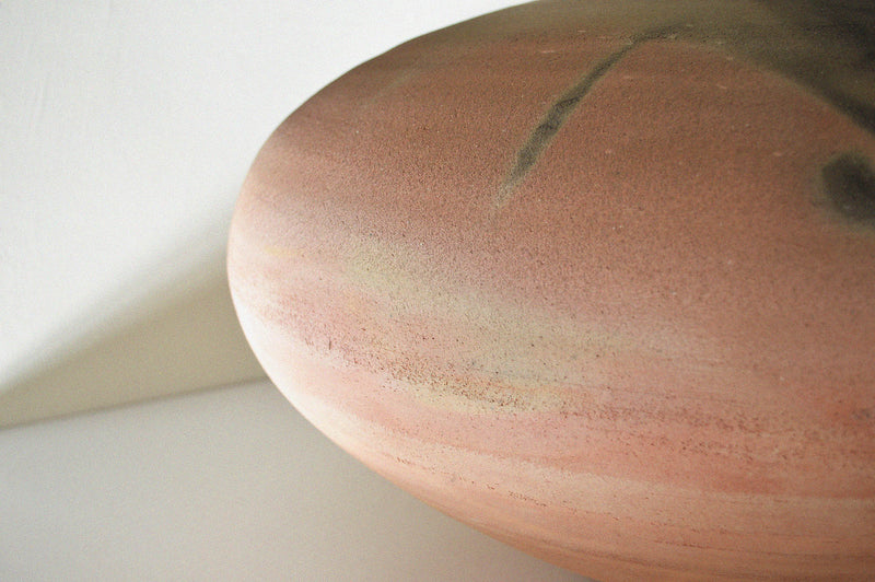 handmade monumental terracotta vessel close up