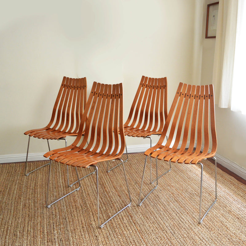 Four Scandia Senior chairs designed by Hans Brattrud for Hove Mobler