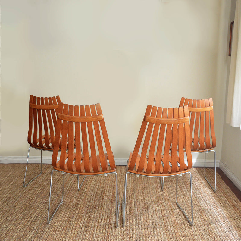 Four Scandia Senior chairs designed by Hans Brattrud for Hove Mobler back view
