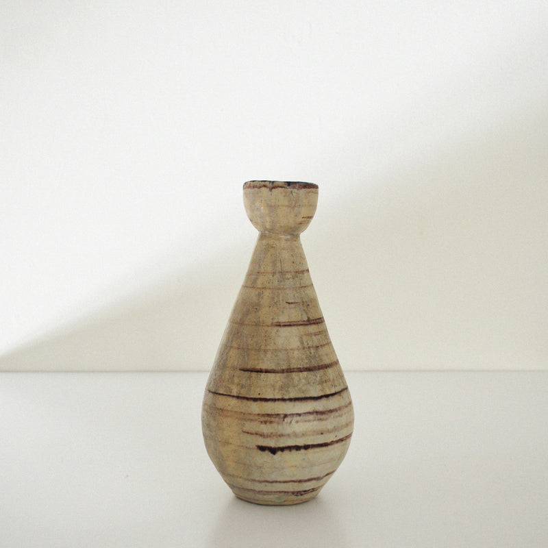 Vintage American Studio Craft Striped Ceramic Vase